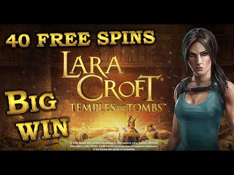 Lara Croft Temples and Tombs slot, 40 free spins big win. Microgaming
