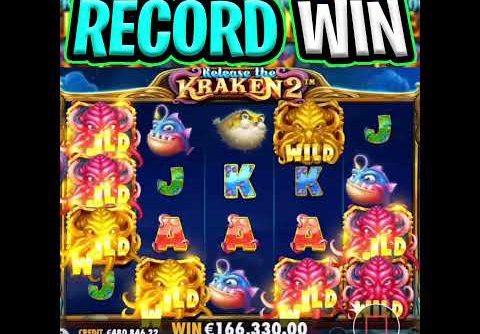 RELEASE THE KRAKEN 2 SLOT 🔥 BIGGEST RECORD WIN EVER €100 MAX BET 😵 SO MANY WILDS OMG‼️ #shorts