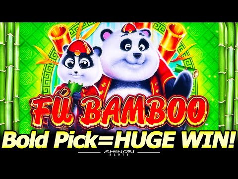 Bold Pick = HUGE WIN! Better Than Handpay Win in a First Look at the NEW Fu Bamboo Slot Machine!
