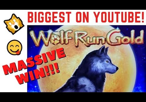 ULTRA-MASSIVE WIN!  BIGGEST ON YOUTUBE on WOLF RUN GOLD SLOT MACHINE FEATURE WIN!  AMAZING!!!