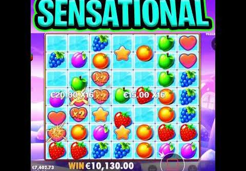 FRUIT PARTY SLOT 🍓 MAX BET BONUS MAX MULTIPLIER 🔥 MEGA BIG WINS‼️ #shorts