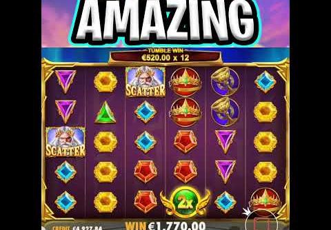 GATES OF OLYMPUS SLOT 🤑 MAX BET MEGA TUMBLE WIN 🔥 DROPPED A MULTIPLIER‼️ #shorts