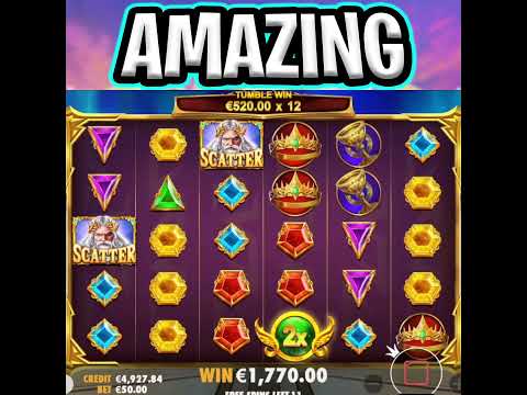 GATES OF OLYMPUS SLOT 🤑 MAX BET MEGA TUMBLE WIN 🔥 DROPPED A MULTIPLIER‼️ #shorts