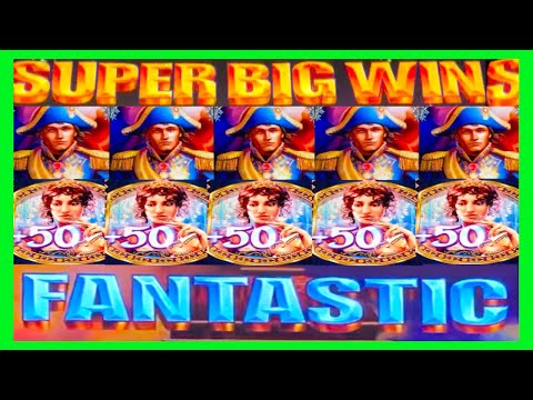 **SUPER BIG WINS!** 60+ SPINS! RETRIGGERS! Napoleon and Josephine WMS Slot Machine Bonus