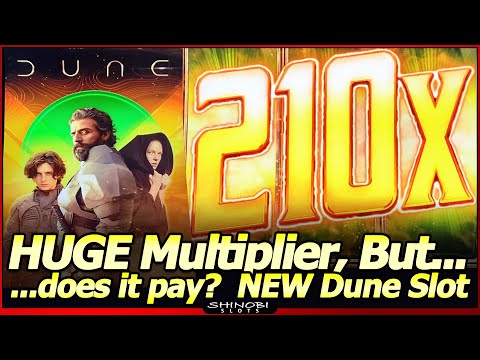 DUNE Slot Machine – HUGE Multiplier…But Does It Pay!?  Live Play with All Bonuses in NEW Slot!