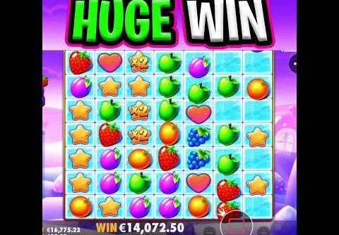FRUIT PARTY SLOT 🍓 EPIC MULTIPLIERS 🤑 PAID A HUGE BIG WIN OMG‼️ #shorts