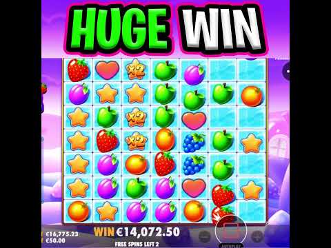 FRUIT PARTY SLOT 🍓 EPIC MULTIPLIERS 🤑 PAID A HUGE BIG WIN OMG‼️ #shorts