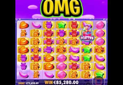 SUGAR RUSH SLOT 🔥 EPIC €99.000 JACKPOT 🤑 MEGA BIG WIN OMG‼️ #shorts