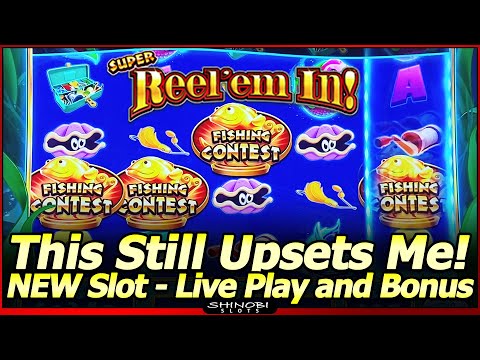 This STILL Upsets Me!  NEW Super Reel Em In Slot Machine – Live Play with Fishing Contest Bonus!