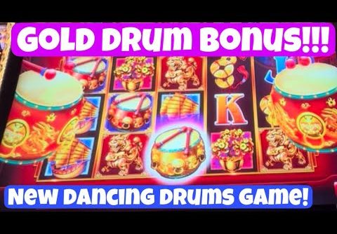 🚨NEW DANCING DRUMS POWER TRIO! BIG WIN COMEBACK! 🥁 GOLD DRUM BONUS! #slotmachine #yaamava #casino