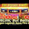 FireLink, But Better? Dragon Legends Aqua and Fire Gem Slot Machines, First Attempt Double Up!