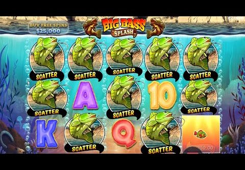 BIG BASS SPLASH – CRAZY PLAY – 2 TIMES 5 SCATTERS – BIG WIN WITH 3X MULTIPLIER – SO MUCH SPINS