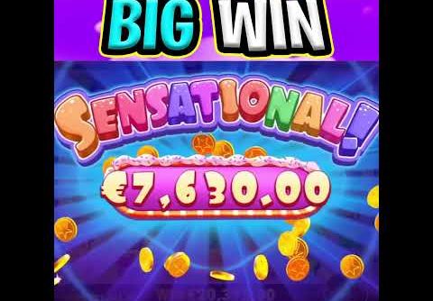 SUGAR RUSH SLOT 🤑 MEGA BIG WIN BONUS 🔥 €100 MAX BET BACK TO BACK‼️ #shorts