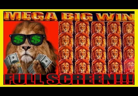 🦁**FULL SCREEN!!!**🦁MEGA BIG WINS!!! KING OF AFRICA WMS SLOT MACHINE BONUS