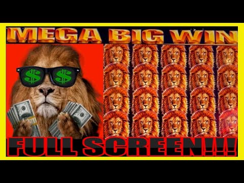 🦁**FULL SCREEN!!!**🦁MEGA BIG WINS!!! KING OF AFRICA WMS SLOT MACHINE BONUS