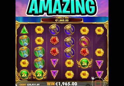 GATES OF OLYMPUS SLOT 🤑 MEGA BIG WIN 🔥 €100 MAX BET BEST TUMBLE EVER OMG‼️ #shorts