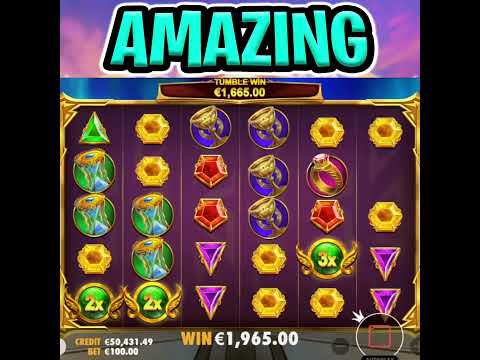 GATES OF OLYMPUS SLOT 🤑 MEGA BIG WIN 🔥 €100 MAX BET BEST TUMBLE EVER OMG‼️ #shorts