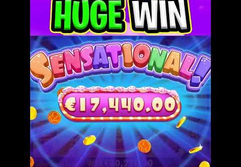 SUGAR RUSH SLOT 🤑 €100 MAX BET 🔥 MEGA BIG WINS NON STOP OMG‼️ #shorts