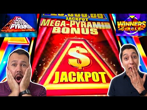 NEW $25,000 Pyramid Slot Machine!  The WINNERS Circle took us to the MEGA Pyramid BONUS