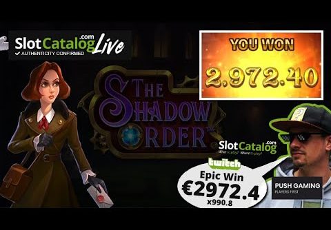 Mega win. The Shadow Order slot from Push Gaming