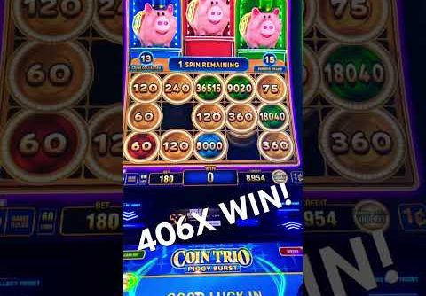 SUPER MEGA BIG WIN! Coin Trio Piggy Burst!!! #vegas #slots #casino