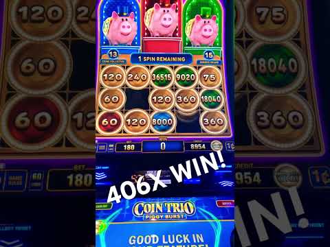 SUPER MEGA BIG WIN! Coin Trio Piggy Burst!!! #vegas #slots #casino