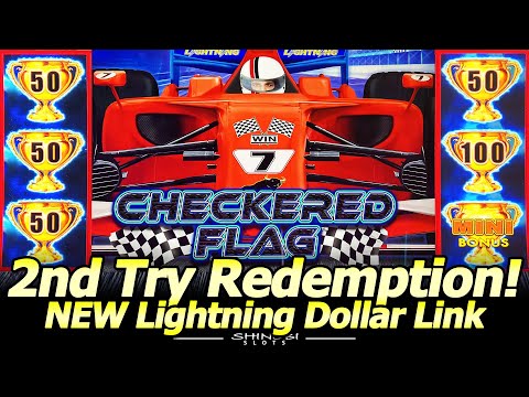 NEW Checkered Flag Lightning Dollar Link Slot – 1st Attempt Frustration to 2nd Attempt Redemption!