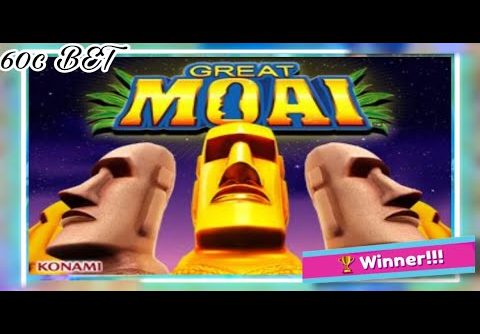 BIG WINS🎊 1ST ATTEMPT @ KONAMI GREAT MOAI SLOT MACHINE🗿🌺💰