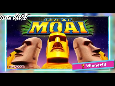 BIG WINS🎊 1ST ATTEMPT @ KONAMI GREAT MOAI SLOT MACHINE🗿🌺💰