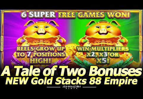 A Tale of Two Bonuses! Gold Stacks 88 Empire Ocean Dragon Slot Machine, 1st Attempt, Live Play/Bonus