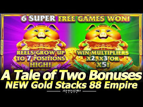A Tale of Two Bonuses! Gold Stacks 88 Empire Ocean Dragon Slot Machine, 1st Attempt, Live Play/Bonus