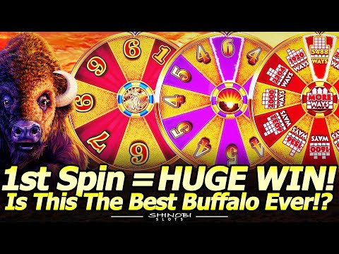 1st Spin HUGE WIN, NEW Buffalo Gold Wheels of Reward Slot @Yaamava ! Is This the Best Buffalo Ever!?