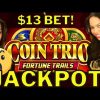 MEGA Feature JACKPOT HANDPAY on Coin Trio Slot! $13.25 bet!