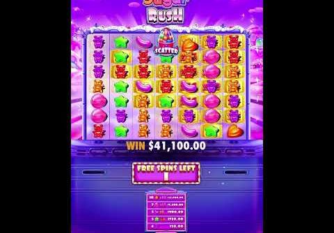 SUGAR RUSH SLOT BIG WIN. HUGE HIT ON SUGAR RUSH SLOT MACHINE!!!