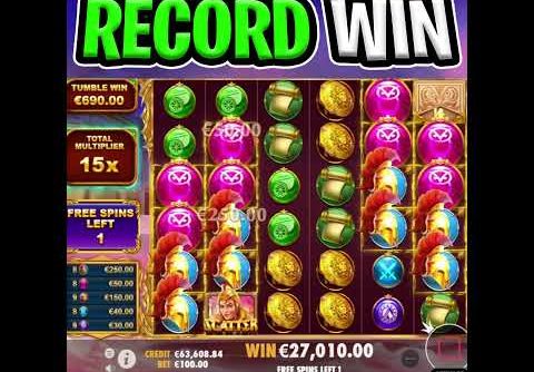 WISDOM OF ATHENA SLOT 🔥 BEST RECORD WIN EVER 🤑 MEGA TUMBLE WIN‼️ #shorts