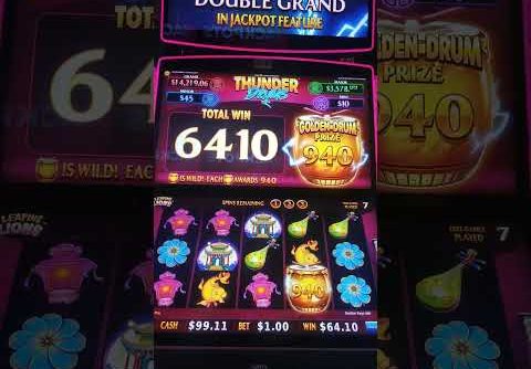 Thunder Drums Slot Casino Big win on $1.00 Bet.